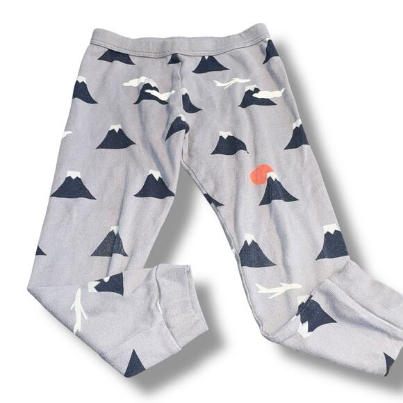 Tea Collection Kids Sz 4 Pajama Bottoms Goodnight Jogger Pants Mount Fuji Gray - Picture 1 of 9